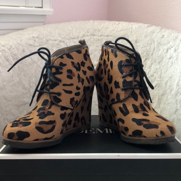 Shoemint Leopard Horse Hair Booties - Picture 2 of 4